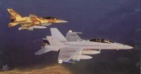 F-16D and F/A-18